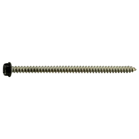 Midwest Fastener Sheet Metal Screw, #8 x 3 in, Painted 18-8 Stainless Steel Flange Hex Head 10 PK 71027